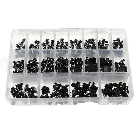 250 Stück 4-polige PCB-Taster (Momentan-Taster) 6x6 mm 12x12 mm (1/4)