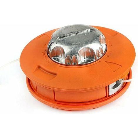 Universaltrimmer, 2-Faden-Gewindeschneidkopf M10 Aluminiumbürstentrimmer für alle Trimmerfadenformen mit einem Durchmesser von 2,0 mm bis 3,2 mm (Orange)