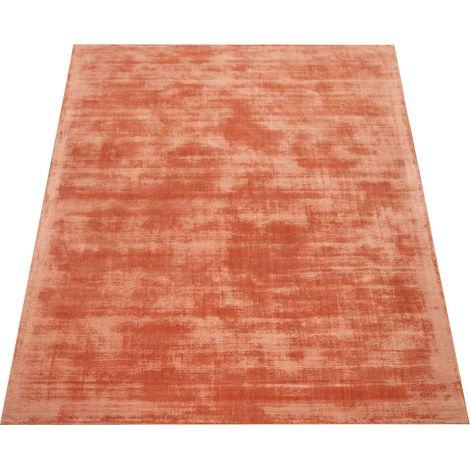 Paco Home Teppich Handgefertigt Hochwertig Einfarbig Kurzflor Modern Materialmix In Aprico 240x340 cm