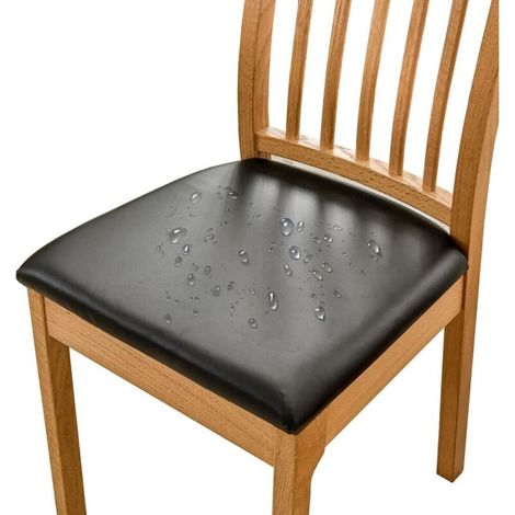 Set mit 1 wasserdichten Esszimmerstuhlhusse, Stuhlhusse aus Kunstleder mit Schnallenverschluss für Esszimmer- und Küchenstühle (1/5)