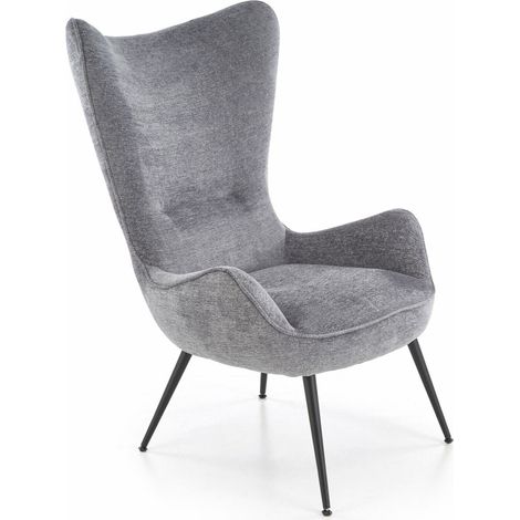 Sillón Houston 1901, Gris, 108x74x87cm, Tapiz, Patas: Metal, 0