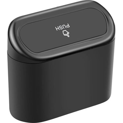 Multifunctional Car Trash Can with Lid, Mini Car Trash Can for Home, Bedroom, Office, Car (Black)
