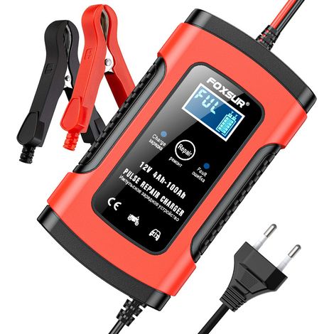 Chargeur de batterie UPS pour voitures et motos, 12 V, entièrement intelligent, polyvalent et réparateur, avec écran LCD (1/5)