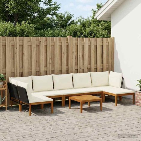 vidaXL 8 uds. Madera de Acacia Sólida y Cuerda Natural (1/5)