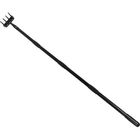 Rateau de désherbage télescopique en acier inoxydable, manche ergonomique, outil de jardin à main pour biner et aérer le sol, 4 sections (1/5)
