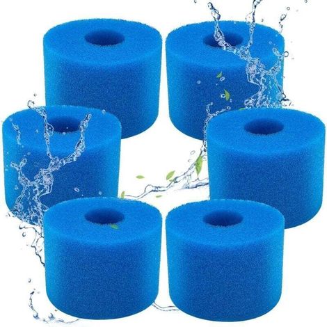Schaumstoff-Poolfilter für Intex Typ S1 - Schaumstofffilter für Whirlpool und Schwimmbad - Wiederverwendbar und waschbar - Typ S1 Filtrationsschwamm - 6 Stück (1/5)