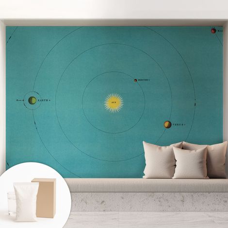 Carta Da Parati - Mural - Con Sala Da Pranzo - Camera Da Letto - Cameretta - Con Colla Gratuita Sistema cosmico 208x146 cm (1/5)