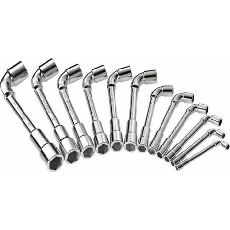 Clé à pipe, Set de 12 pièces à 6 pans, Acier robuste, Résistante à l'usure, Adaptée aux travaux de plomberie, bricolage et réparations mécaniques, OUYLAF (1/5)