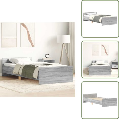 Cadre de lit sans matelas sonoma gris 75x190 cm - Cadre De Lit - Lit Simple - Lit Deux Places - Sommier - Bois D'ingénierie (1/5)