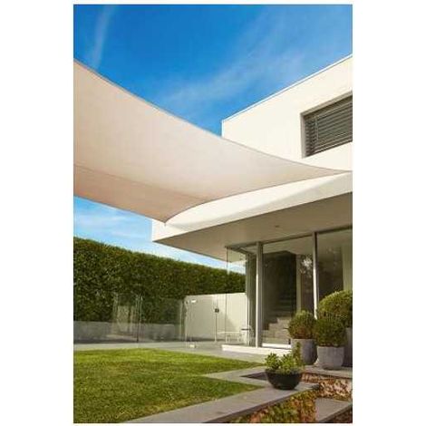 Toldo vela SAULEDA cuadrada 5,4m. beige. HDPE bloqueo uv