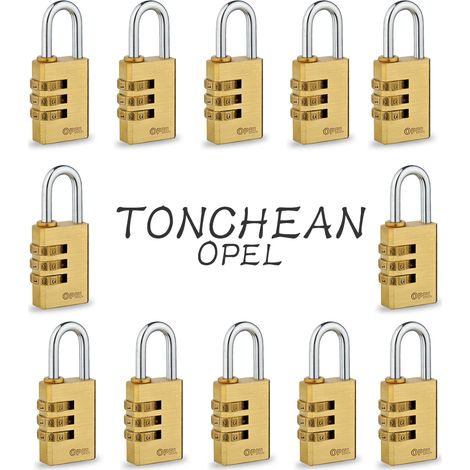 Cadenas Code 3 Chiffres (Lot de 12) - 5.1×2.1 cm - Cadenas Exterieur/Interieur de Sécurité Résistant et Imperméable Cadenas Casier de Gym et d’Ecole, Clôture et Portails TONCHEAN (1/5)