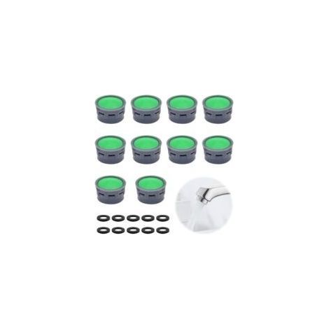 Set mit 10 Wasserhahn-Luftsprudlern inklusive Dichtungsring, Filter, Begrenzer, Badezimmerzubehör, Filtereinsätzen und Ersatzteilen für das Badezimmer (1/5)