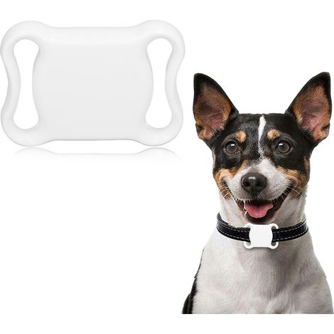 Collier GPS Tracker pour Animaux waterproof Bluetooth connecté pour Chiens et Chats blanc taille 4.5x3.3cm (1/5)