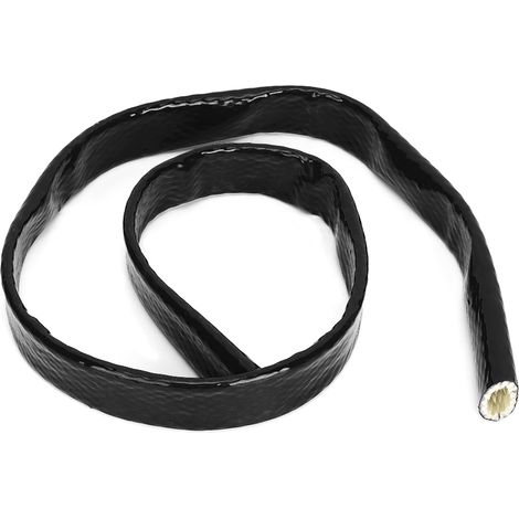 Tresse de protection thermique noir AN12, 3/4 x 3,3 ft, diamètre intérieur 0,7 in, gaine ignifuge pour durite carburant (1/3)
