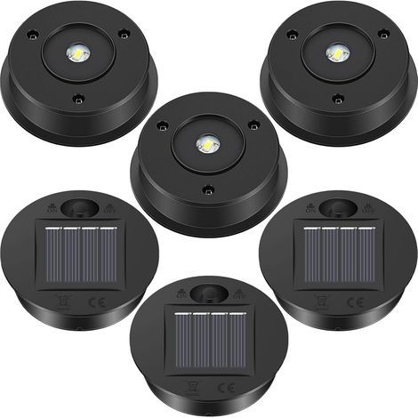 Pack de 6 pièces de remplacement pour lanterne solaire – Panneau solaire LED 1,2V – Diamètre 7 cm – Éclairage automatique nuit (1/5)