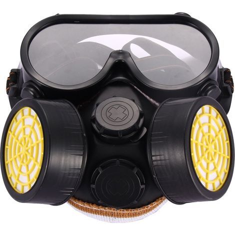 Masque respiratoire anti-poussière à double cartouche, anti-gaz chimique, filtre à peinture avec boîte à charbon actif (1/5)