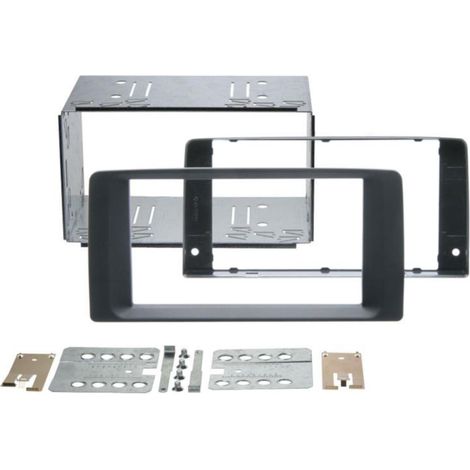 Kit Support autoradio 2DIN compatible avec Man TGX ap07 Noir Rubber touch