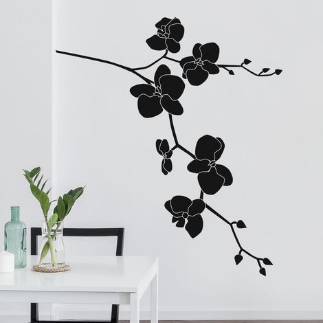 Sticker Mural - Fleurs - 27x39 cm - Noir (1/3)