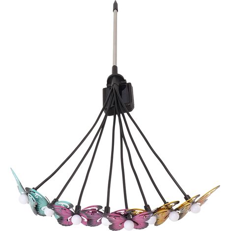 Set mit 2 Solar-Schmetterlings-Bodenleuchten, 8-flammige bunte Schmetterlings-Bodenleuchten für Terrasse, Garten, Rasen und Gehweg (1/5)