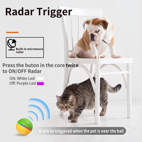 Jolly Ball Dual-Mode Interaktiver Hundeball – Ferngesteuertes Haustierspielzeug mit Radarauslöser und automatischer Hindernisvermeidung – Wasserdicht und aus sicherem Material – Wiederaufladbarer Akku