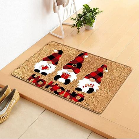 Tapis De Bienvenue - 40 X 60 Cm - Motif Arbre De Noël Et Flocon De Neige - Pour Porte D Entrée Extérieure - Matière En Terre De Diatomée - Anti-dérapant - 1 Pièce