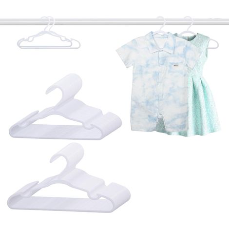 Set di 60 grucce bianche per neonati, da 29 cm e 32,8 cm ciascuna, confezione da 30 - Grucce antiscivolo per neonati e bambini, grucce in plastica resistenti per armadi, pantaloni, cappotti, gonne, 11 (1/5)