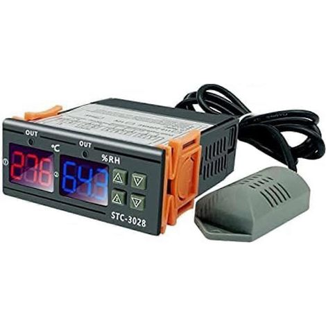 Temperatur- und Feuchtigkeitsregler mit Doppelanzeige STC-3028 AC110-220V--