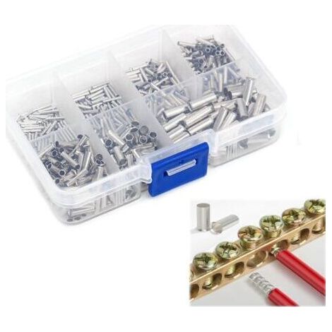 BUNTHAUS Lot de 600 embouts de câble non isolés - 7 types d'embouts de câble non isolés - 10-22 AWG - Pour projet électrique DIY (0,5/0,75/1/1,5/2,5/4,0/6,0 mm²) (1/5)