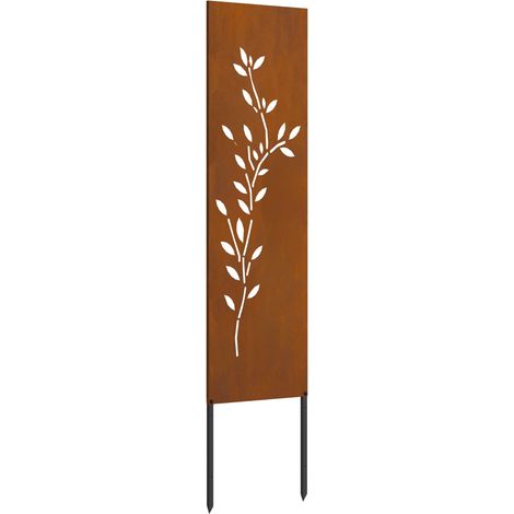 Garten Sichtschutz-Leinwand Rostig 32 x 140 cm Wetterfeststahl vidaXL