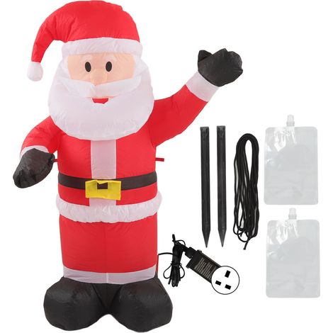 Sapin de Noël gonflable Père Noël imperméable résistant aux déchirures décoration lumineuse LED 100-240V prise UK (1/5)