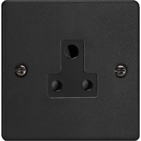 Varilight 1-Gang 5A Round Pin Socket Matt Black