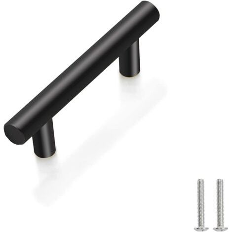 10 Unités En Noir acier inoxydable Boutons De Porte Tirer La Poignée De Meubles avec Vis pour Tiroir Meuble Cuisine Cuisine Home Decorating, Trou à Trou Centre Distance 160 mm (1/5)
