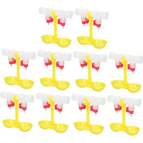 Abreuvoir Automatique pour Poules et Autres Oiseaux, 10 Pièces, Acier Inoxydable Tétines Amovibles à 360 Degrés Abreuvoir Solide et Pratique (1/5)