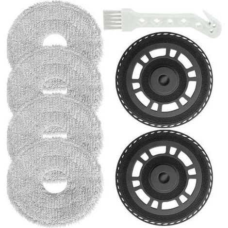 Set of 4 serpillieres with 2 brackets of replacement for suction robots Dreame L10s Pro Ultra Heat / L10s Ultra Gen2 / X40 Ultra / X40 Master / L40 Ultra / L20 Ultra/Mova E30 Ultra (4 + 2 pieces) (1/5)