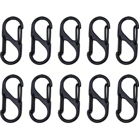 10 Pièces Mousquetons en Forme de S,Mousqueton Métal Mini S Forme 50mm,Clips avec Boucle en Métal à Double Ressort, pour Activités de Plein Air, Camping, Pêche, Randonnée, Voyage