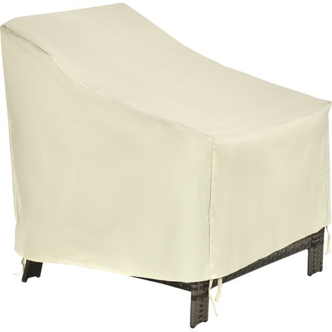 Housse de protection pour meubles de jardin 68x87x77cm Oxford 600D imperméable beige (1/5)