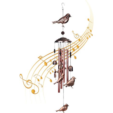 Carillons métalliques, carillons éoliens d'extérieur, cadeaux de décoration extérieure (oiseau) (1/5)