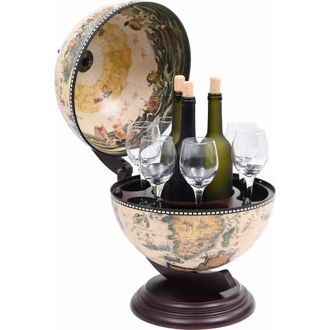 Maison Exclusive - Minibar da Tavola a Globo Supporto per Vini in Eucalipto Bianco (1/5)