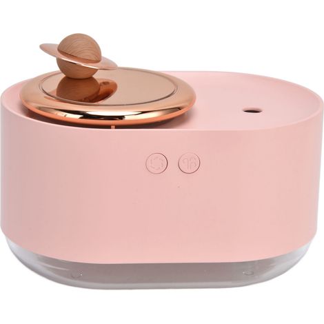 Humidificateur 2 en 1 à surface rotative, rechargeable par USB, sans fil, silencieux et à brumisation, pour la maison, 1200 mAh, rose (1/5)