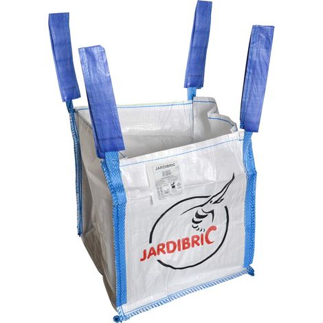 Jardibric – Sac à gravats 250 litres en polypropylène PP 180g/m² – Certifié 500 kg – 4 sangles de levage – Dimensions 60 x 60 x 70 cm