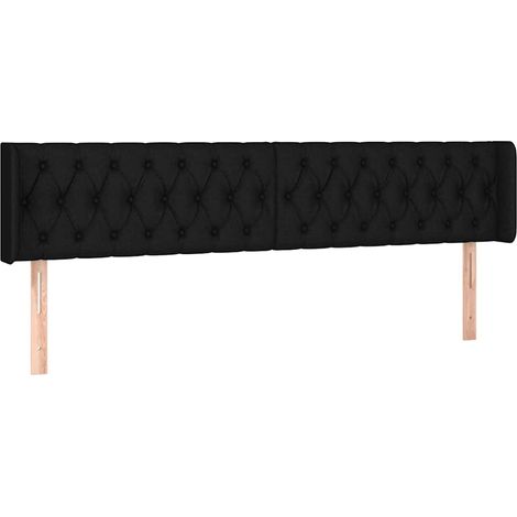 Maison Exclusive - Cabecero de tela negro 203x16x78/88 cm (1/5)
