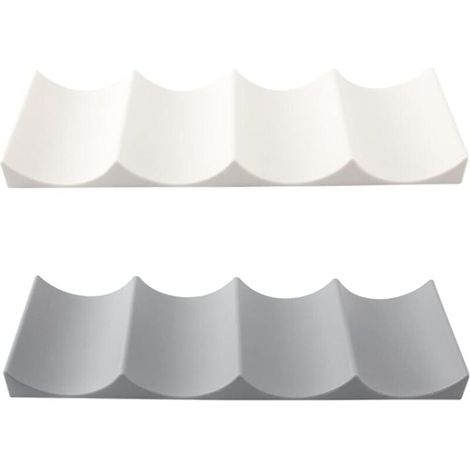Porte Bouteille Frigo 2 Pièces Tapis de Rangement à Bouteille Casier à Bouteilles en Plastique Empilable Étagère à Vin Porte Bouteille pour Cuisine Réfrigérateur Blanche/Gris 1029.3cm (1/4)