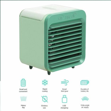 VURAHOME - Mini climatiseur portable de bureau, ventilateur de refroidissement à eau, rechargeable par USB, pour la maison (1/5)
