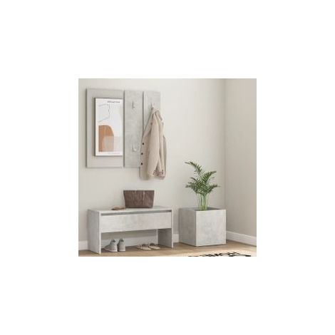 Ensemble de meubles de couloir Gris béton Bois d'ingénierie (1/5)