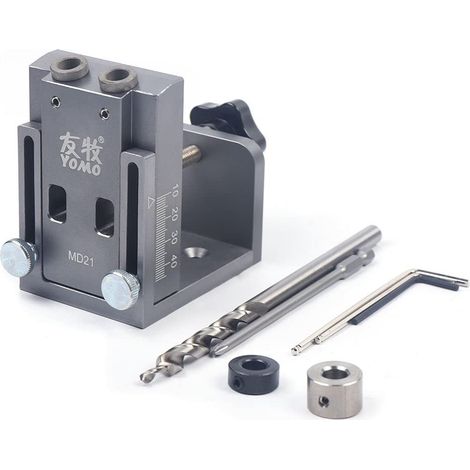 Gabarit de perçage Hole Jig Kit gabarit Mini trou poche Outils travail du bois - (1/5)