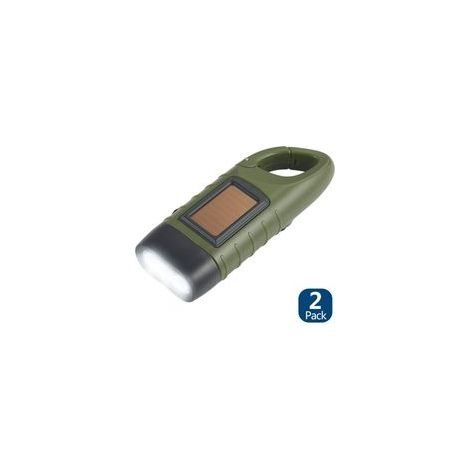 Lampe de Poche Solaire Lot de 2 Torche LED Solaire & Manivelle Flashlight Rechargeables Les Activité en Plein Air Lampe d'urgence