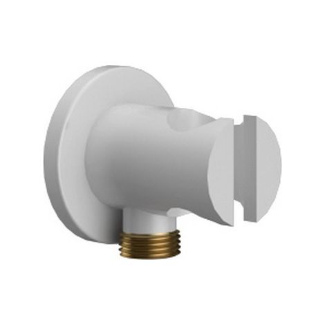 Presa acqua doccia con sostegno doccetta design tondo bianco KAM-KANDA BIANCO kamalu