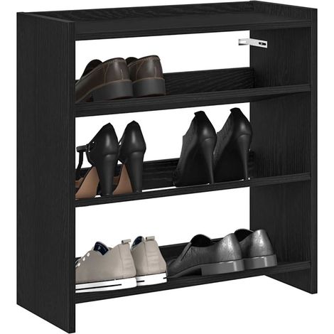Schuhregal Schwarz 60x25x62 cm Holzwerkstoff
