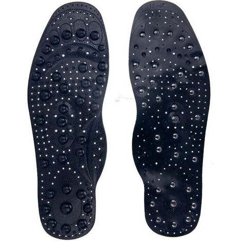 Semelles magnétiques de massage par points d'acupuncture à 68 aimants Semelles magnétiques en PVC Semelles de thérapie par acupression Semelles de massage par thérapie magnétique (1/4)