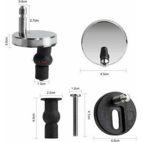 Fixation Abattant WC - Acier Inoxydable et Caoutchouc - Universelle pour Tous Sièges de Toilette - Lot de 2 (1/4)